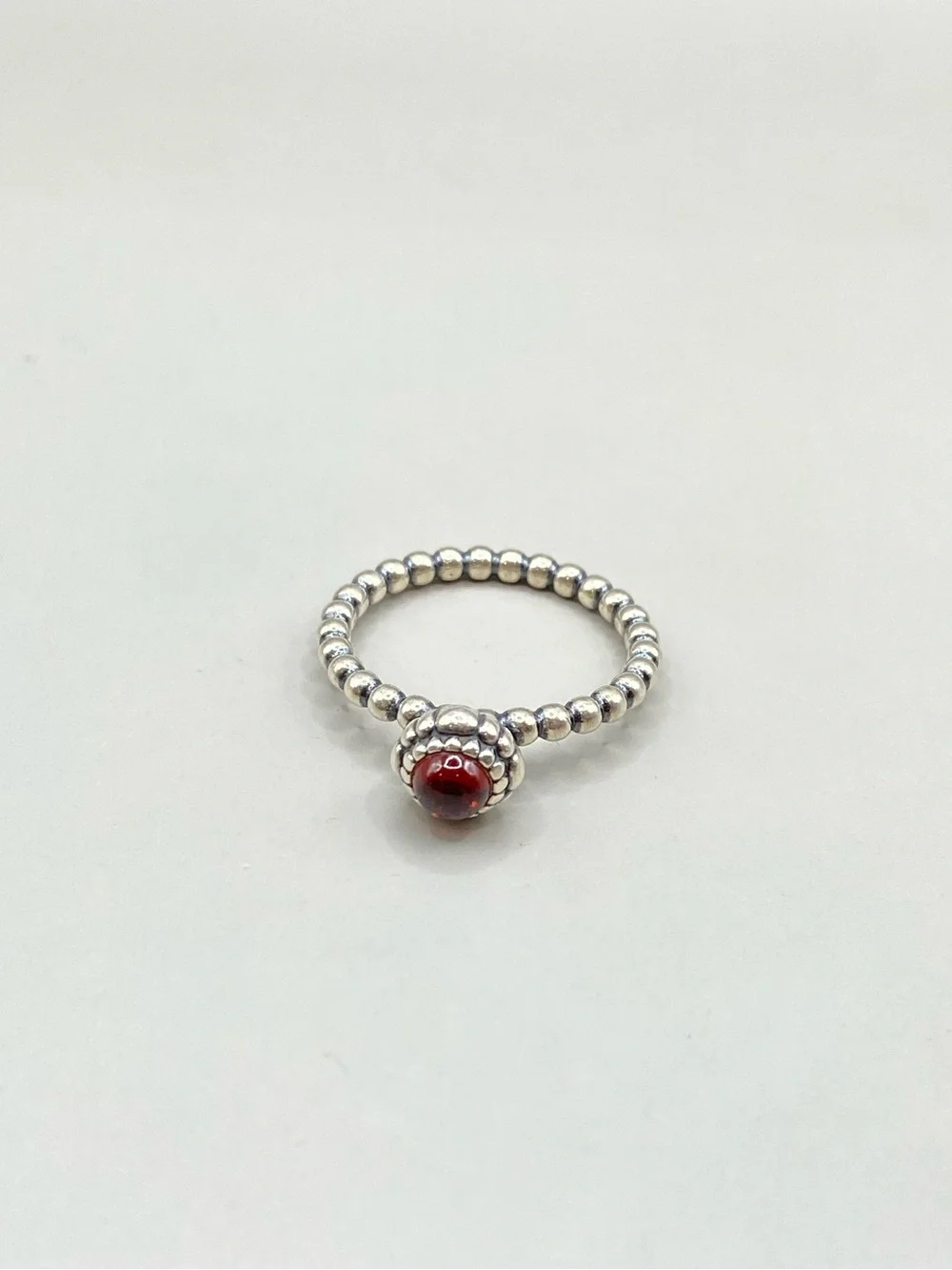 Pandora Garnet Birthday Bloom Birthstone Ring